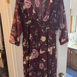 Live 4 Truth Burgundy Floral Long Sleeve cardigan